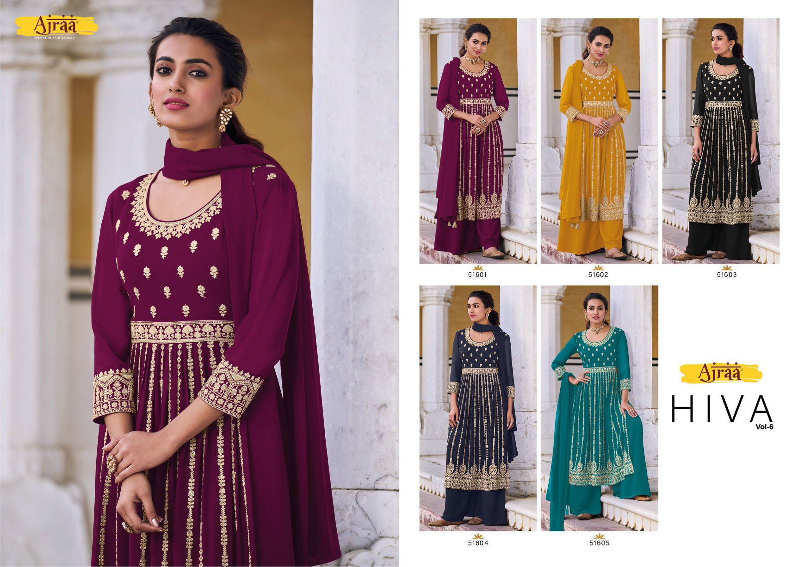 Hiva Vol 6 By Ajraa Salwar Kameez Readymade Catalog